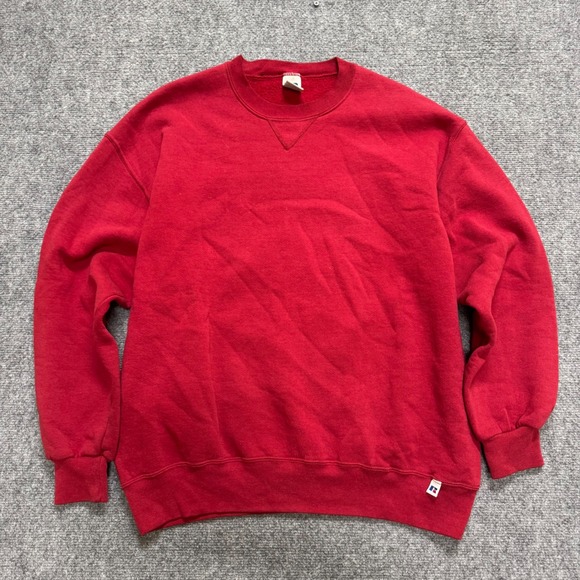 Other - VTG Russell Pullover Sweatshirt Men's XL Red Made In USA 90s Crewneck